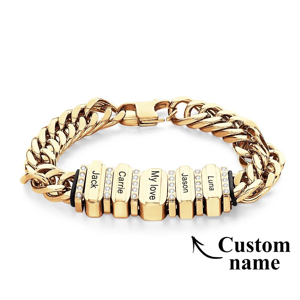 Chaînes En Forme De Serpent Avec Perles Familiales En Diamant Personnalisées Avec Nom De Famille, Offrant Un Cadeau Spécial Pour Couple - votrecollierprenomfr