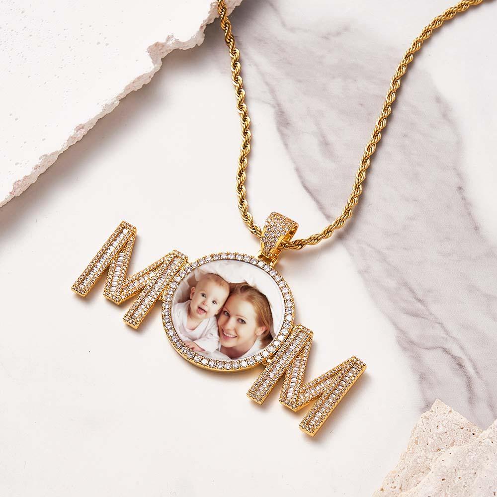Collier Photo Hip Hop, Pendentif Thème Maman, Bijoux Cadeaux Pour Hommes - votrecollierprenomfr