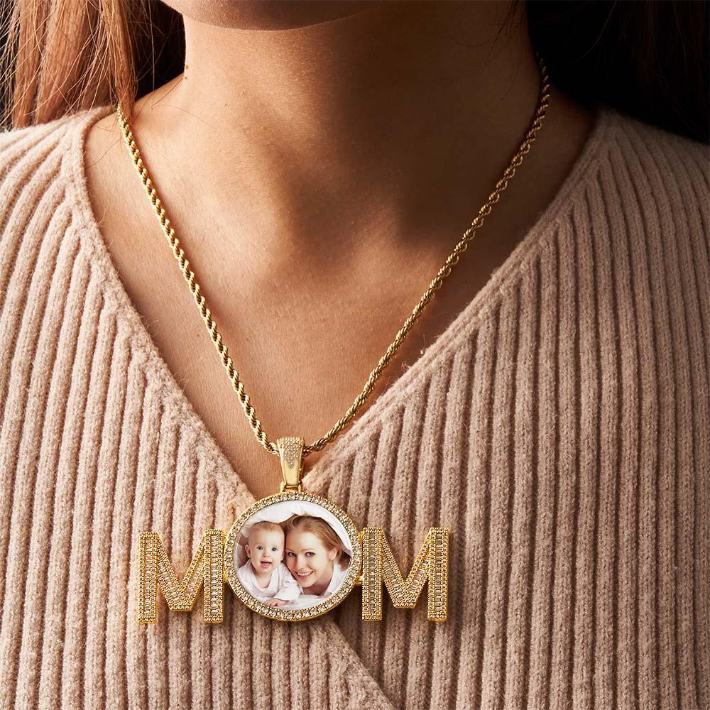 Collier Photo Hip Hop, Pendentif Thème Maman, Bijoux Cadeaux Pour Hommes - votrecollierprenomfr
