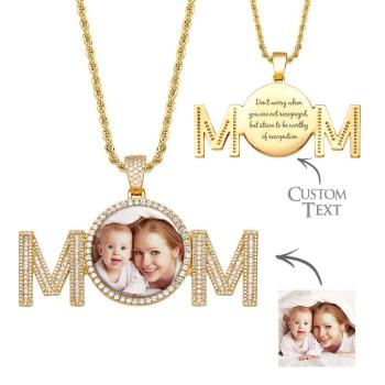 Collier Photo Hip Hop, Pendentif Thème Maman, Bijoux Cadeaux Pour Hommes - votrecollierprenomfr