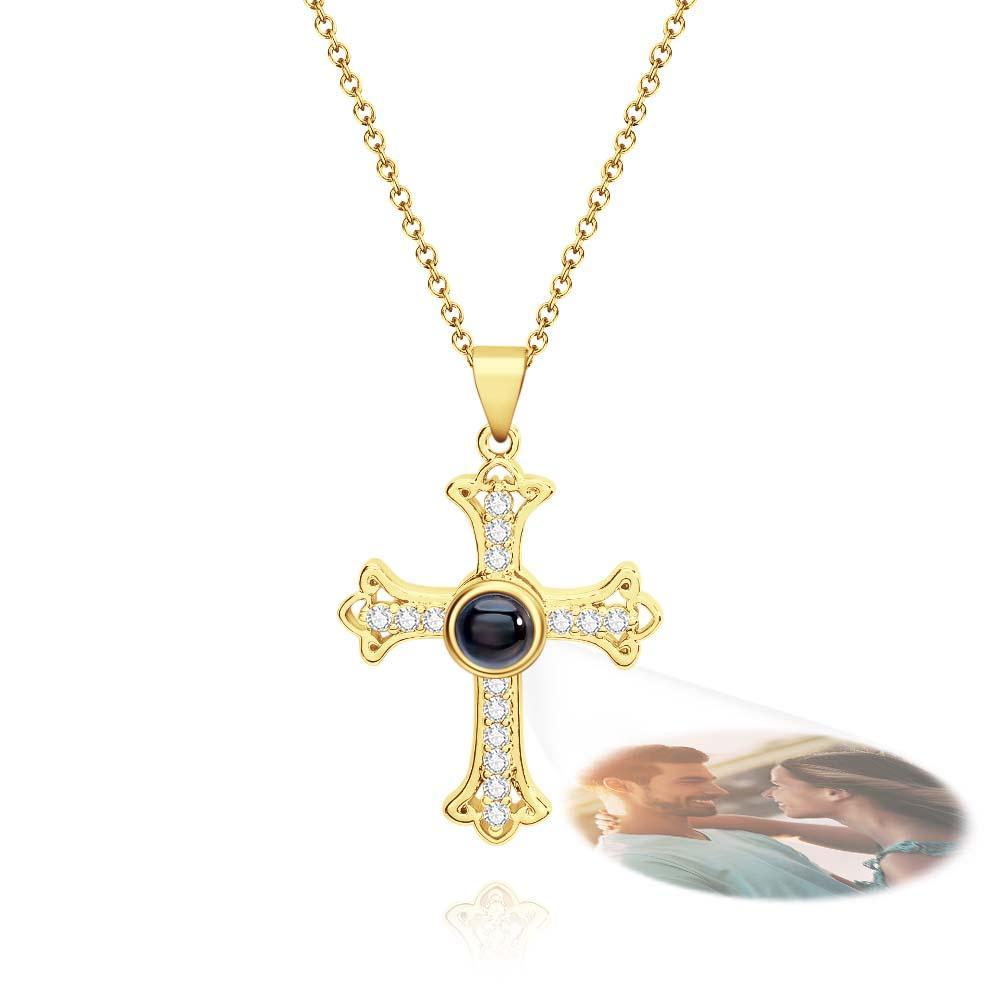 Collier De Projection Personnalisé Croix De Diamant Cadeau De Mode - votrecollierprenomfr