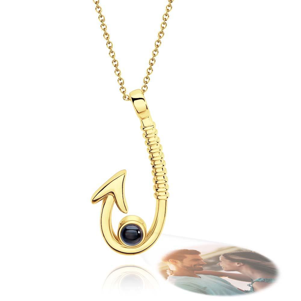 Collier De Projection Personnalisé Hameçon, Cadeau De Mode Pour Papa - votrecollierprenomfr
