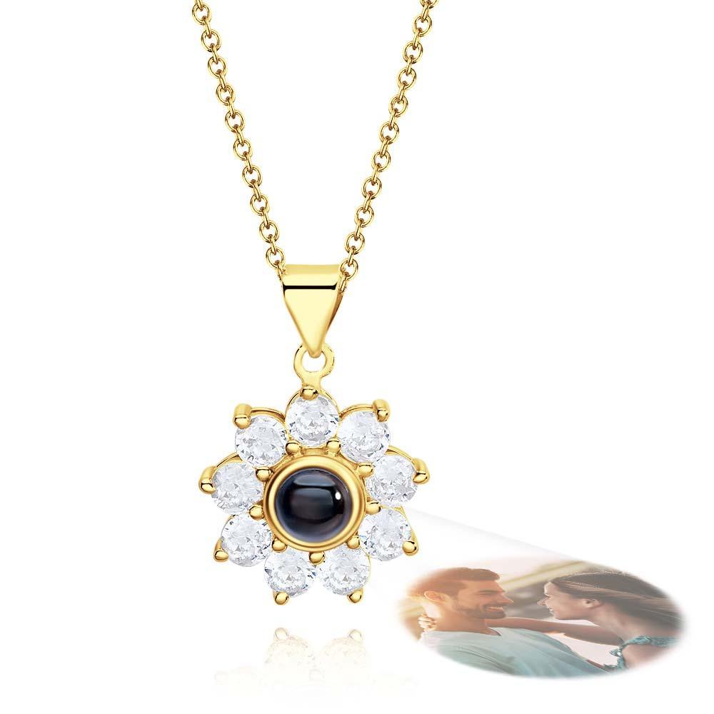 Collier De Projection Personnalisé Fleur De Soleil Cadeau Romantique - votrecollierprenomfr