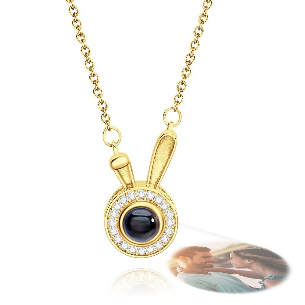 Collier De Projection Personnalisé Lapin Cadeau Simple Pour Elle - votrecollierprenomfr