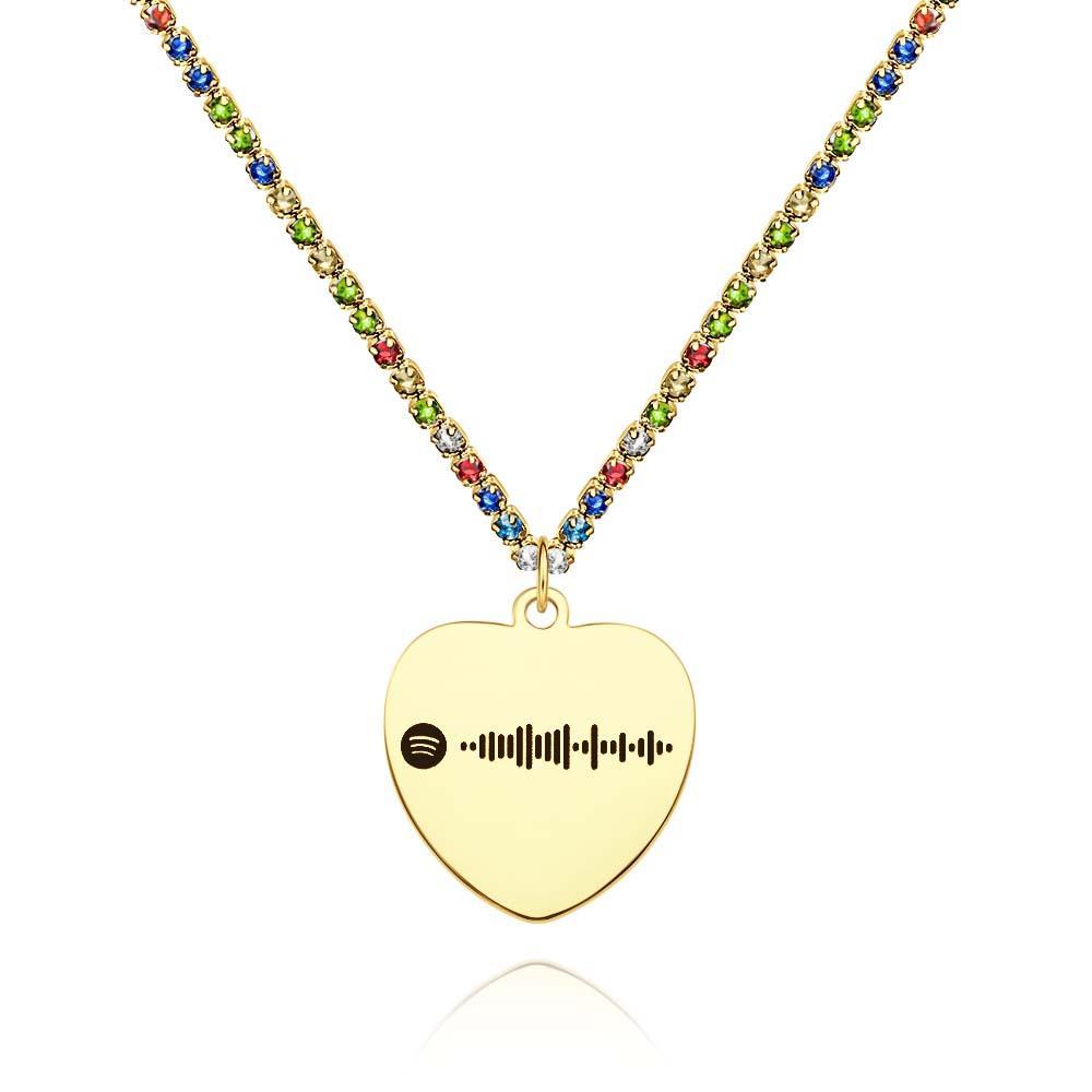 Collier De Code Spotify Personnalisé, Chaîne De Tennis Gravée, Cadeaux Pour Couples - votrecollierprenomfr