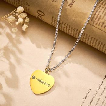 Collier De Code Spotify Personnalisé, Chaîne De Tennis Gravée, Cadeaux Pour Couples - votrecollierprenomfr
