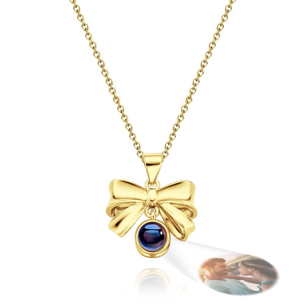 Collier De Projection Personnalisé, Cadeau Pour Fille Avec Nœud Doux - votrecollierprenomfr