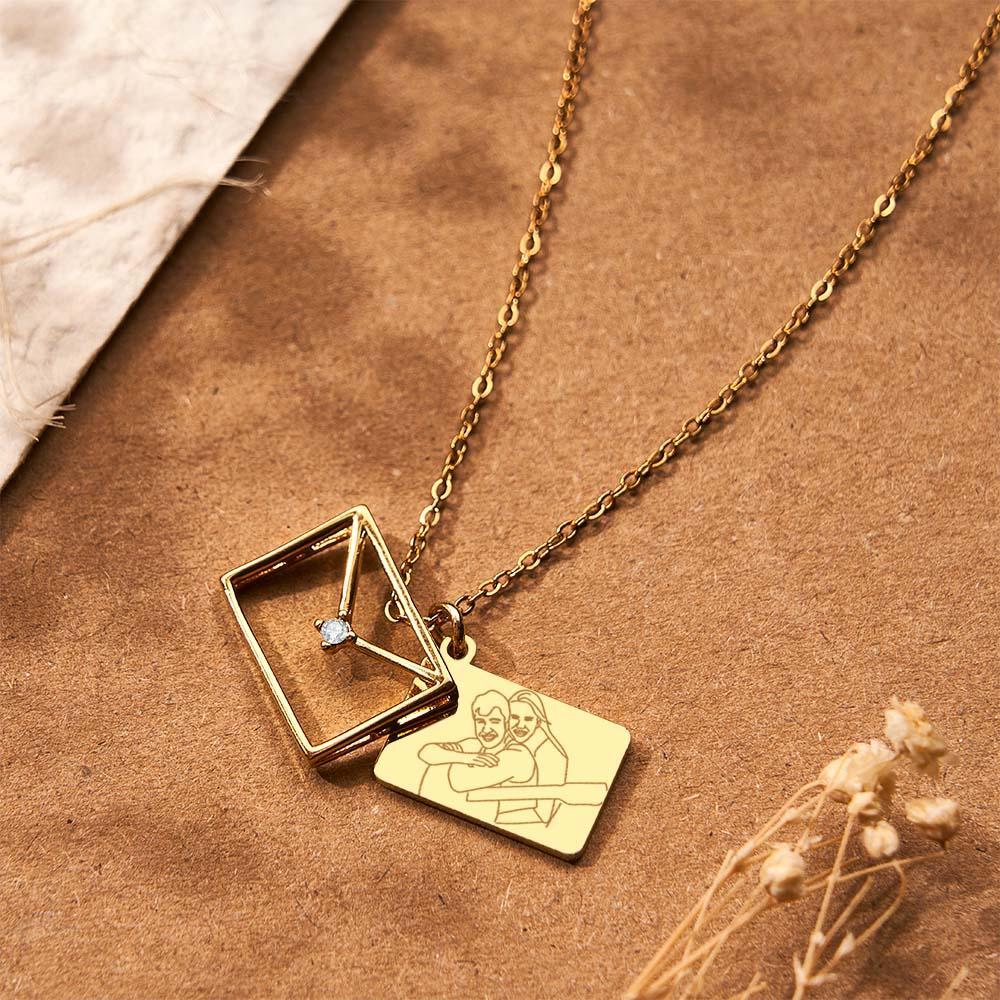 Collier De Lettre D’enveloppe De Photo Personnalisé - votrecollierprenomfr