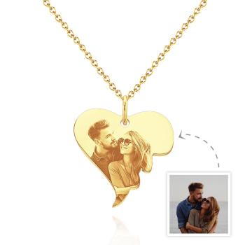 Collier Photo Personnalisé Amour Pendentif Collier Cadeau Pour Femme - votrecollierprenomfr
