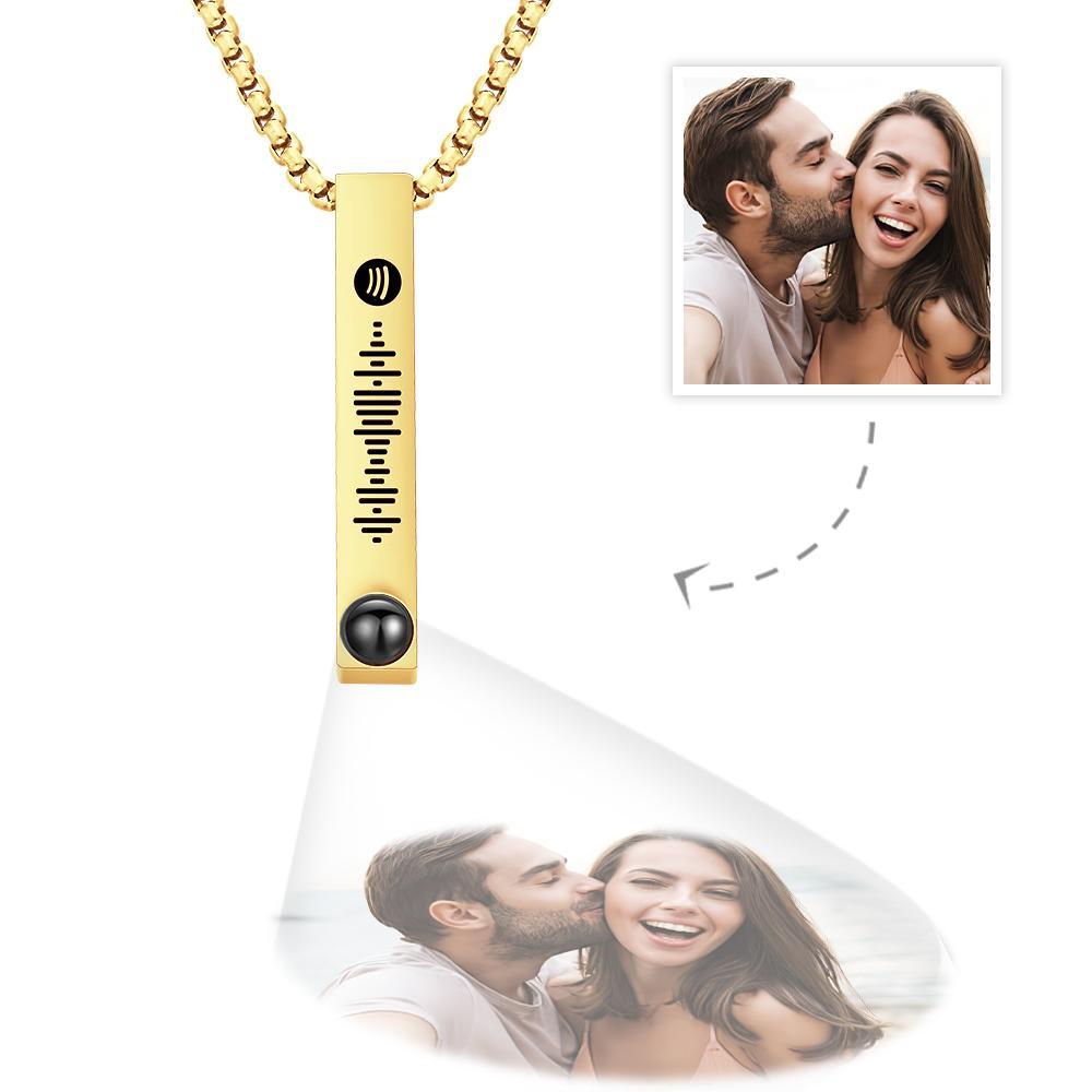 Collier De Code Spotify Scannable Personnalisé Projection Personnalisée Cadeaux Simples - votrecollierprenomfr