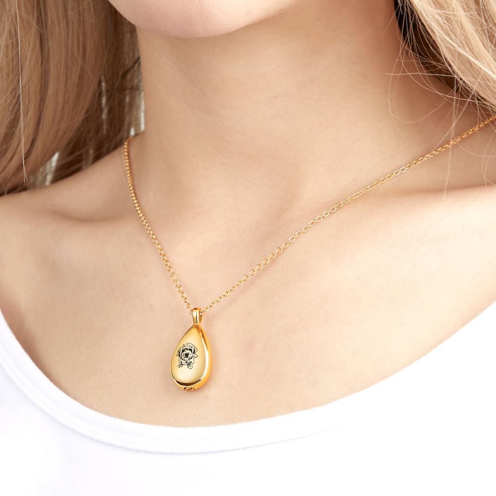 Collier Photo Personnalisé Ombre Sculpture Cendres Pendentif Commémorer Cadeaux - votrecollierprenomfr