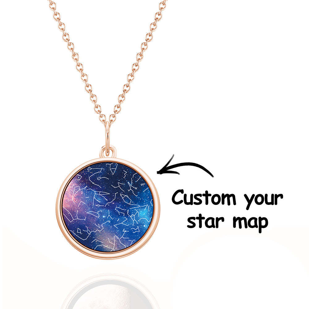 Collier Carte Étoile Personnalisé Collier Carte Constellation Personnalisé Cadeau Pour Elle - votrecollierprenomfr