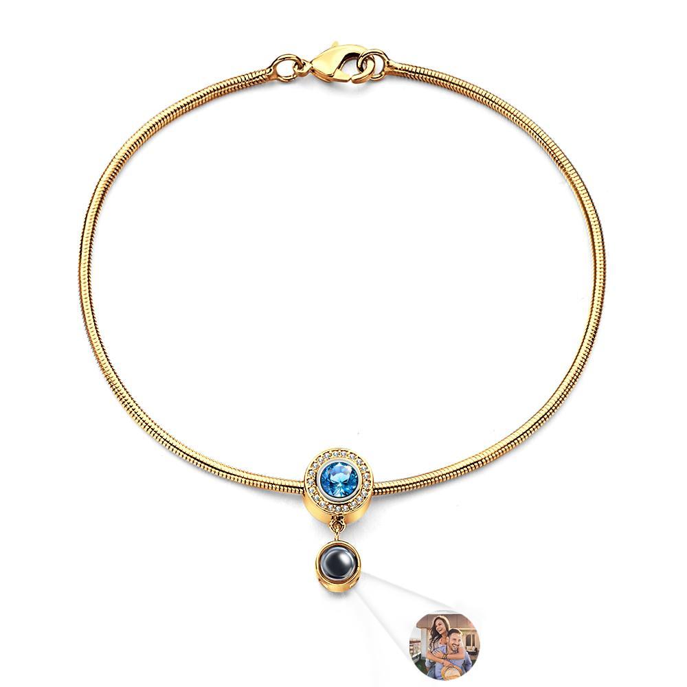 Bracelet De Projection Personnalisé Pierre De Naissance Cadeau Unique Pour Elle - votrecollierprenomfr