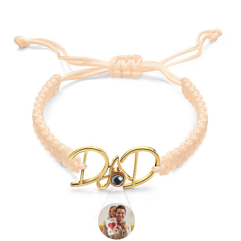 Cadeau De Tissage De Bracelet De Projection Personnalisé Pour Papa - votrecollierprenomfr