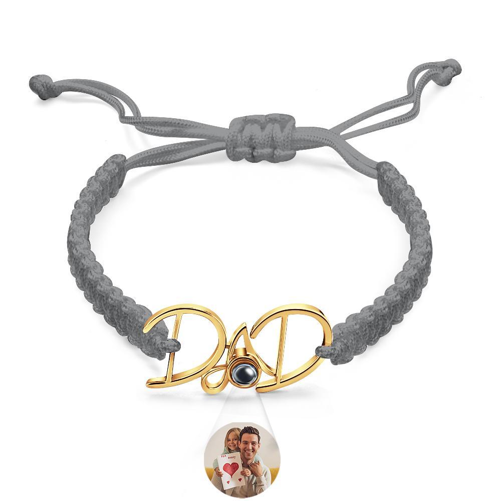 Cadeau De Tissage De Bracelet De Projection Personnalisé Pour Papa - votrecollierprenomfr