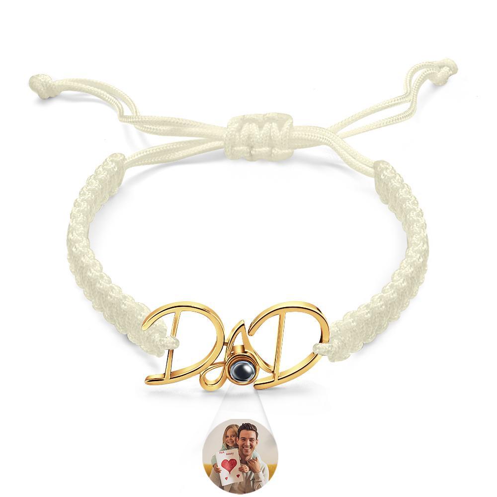 Cadeau De Tissage De Bracelet De Projection Personnalisé Pour Papa - votrecollierprenomfr