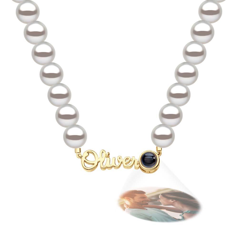 Collier Personnalisé Avec Projection De Perles, Chaîne De Perles, Cadeau De Saint Valentin - votrecollierprenomfr