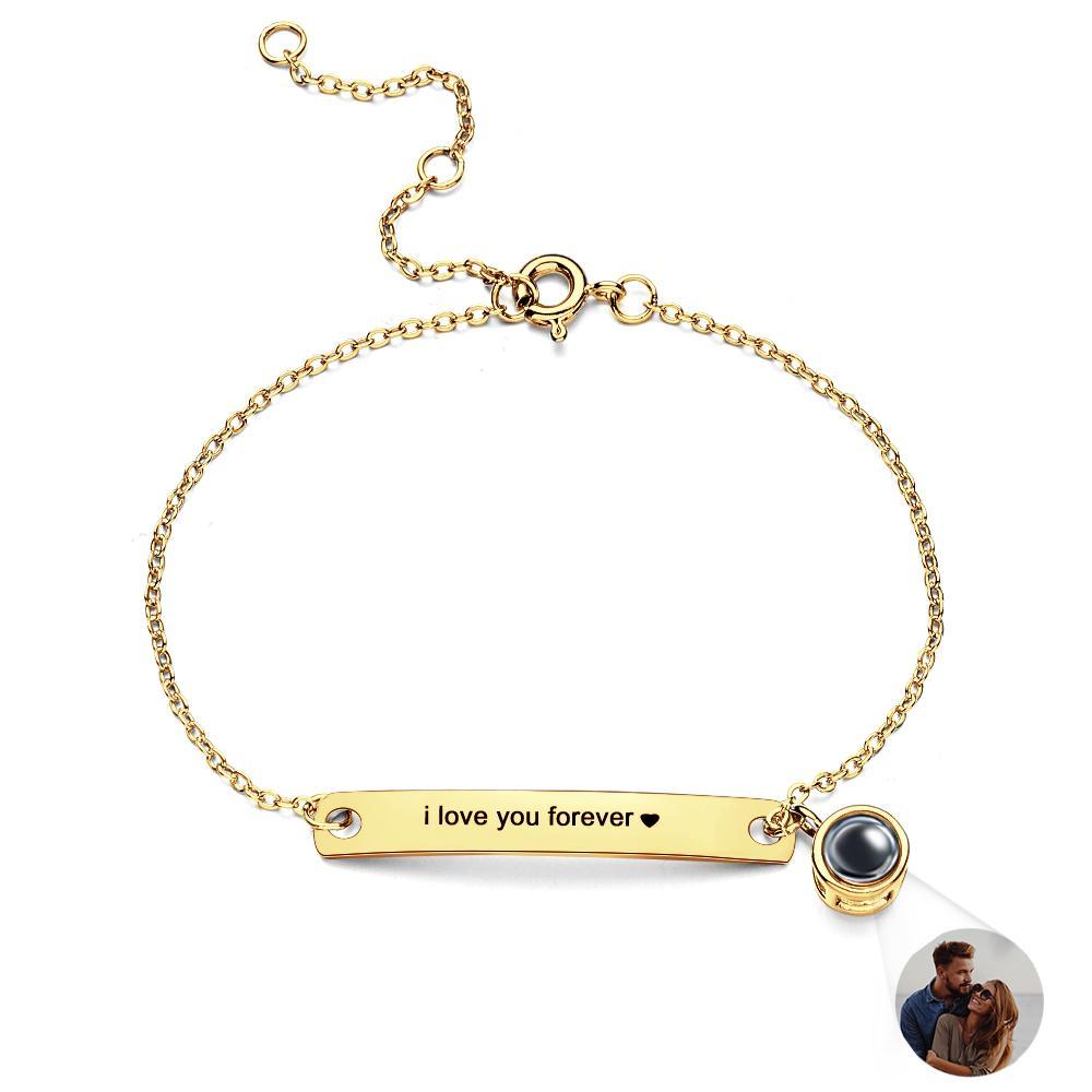 Bracelet Gravé Par Projection Personnalisé, Cadeau Simple Pour Fille - votrecollierprenomfr