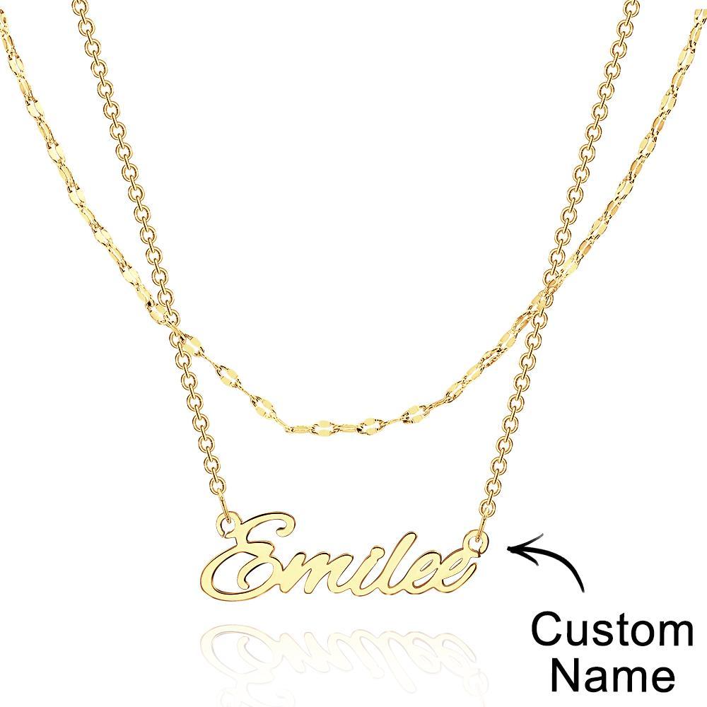 Collier Personnalisé En Couches, Collier Avec Nom Personnalisé, Cadeaux D'anniversaire Pour Elle - votrecollierprenomfr