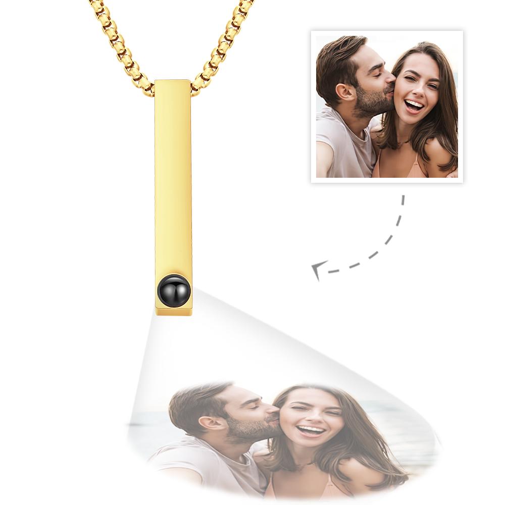 Barre 3D de Projection de photos Collier Barre Verticale Collier Cadeaux pour Petite Amie