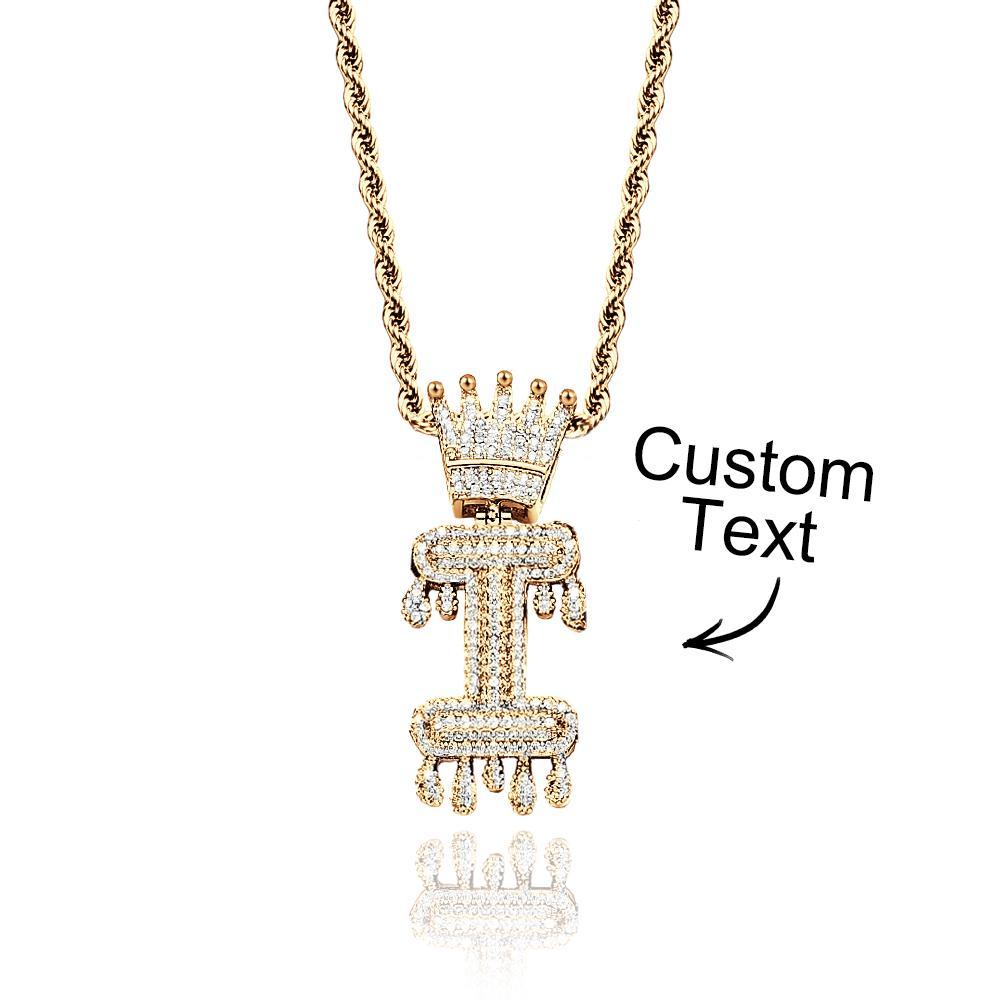 Collier Avec Nom Personnalisé, Chaîne De Lettres Glacées, Collier Hip Hop Pour Hommes - votrecollierprenomfr