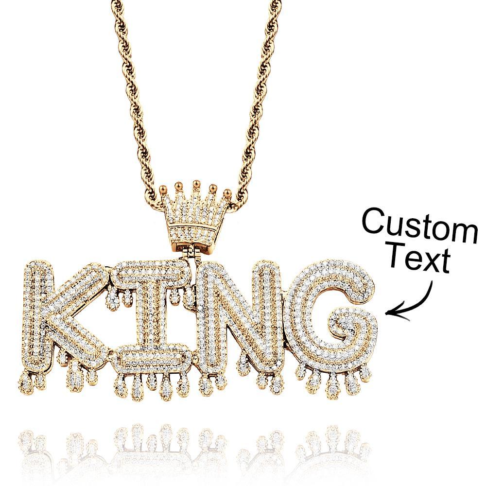 Collier Avec Nom Personnalisé, Chaîne De Lettres Glacées, Collier Hip Hop Pour Hommes - votrecollierprenomfr