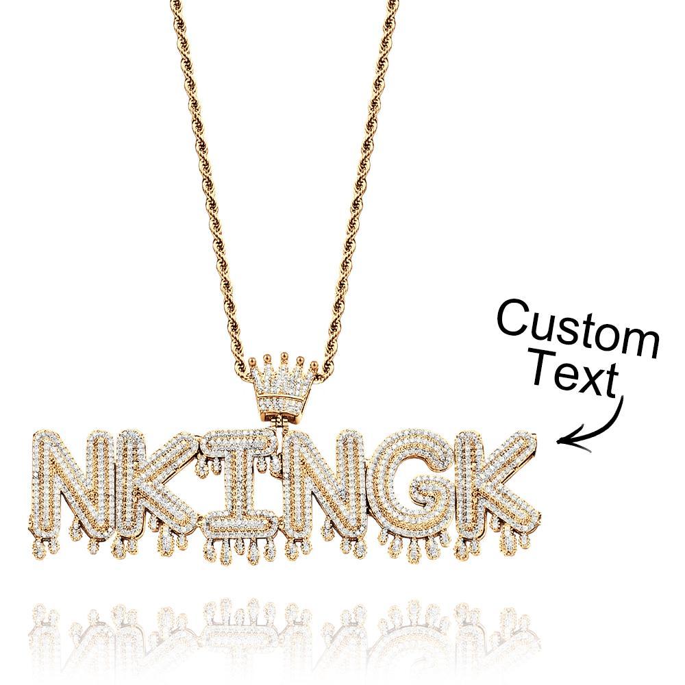 Collier Avec Nom Personnalisé, Chaîne De Lettres Glacées, Collier Hip Hop Pour Hommes - votrecollierprenomfr