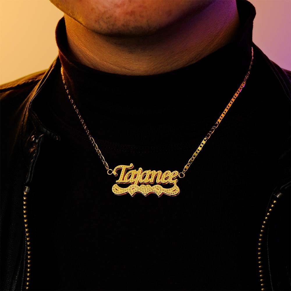 Collier Avec Nom Personnalisé, Style Hip Hop, Décor De Cœur, Cadeaux Pour Lui - votrecollierprenomfr
