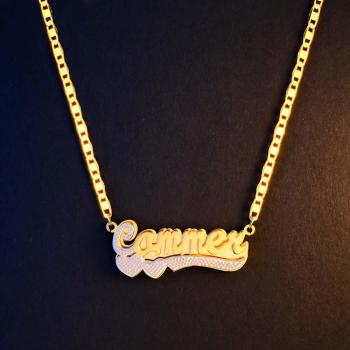 Collier Avec Nom Personnalisé Hip Hop, Lettre Initiale, Collier En Métal Scintillant, Cadeaux Pour Lui - votrecollierprenomfr