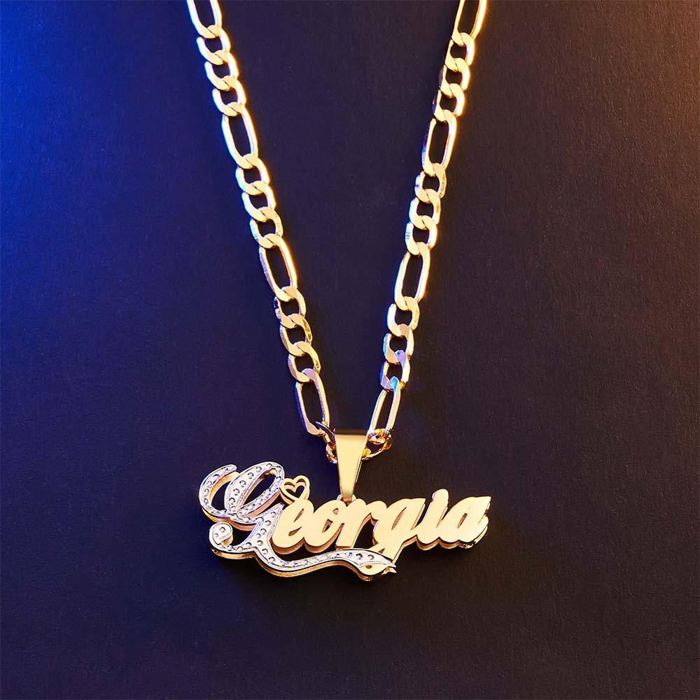 Collier Avec Nom Classique, Pendentif Initial Scintillant, Bijoux Cadeaux Pour Femmes - votrecollierprenomfr