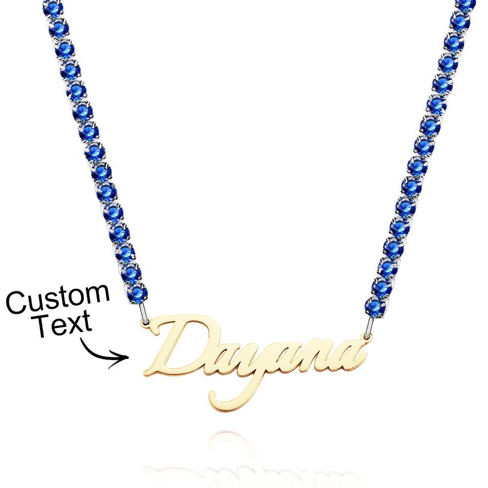 Collier Avec Nom Personnalisé, Chaîne De Tennis, Cadeau À La Mode - votrecollierprenomfr