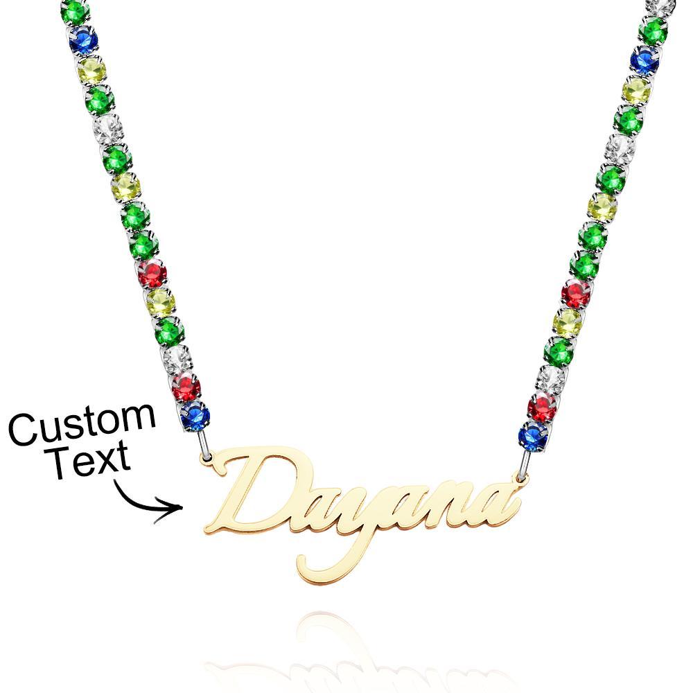 Collier Avec Nom Personnalisé, Chaîne De Tennis, Cadeau À La Mode - votrecollierprenomfr