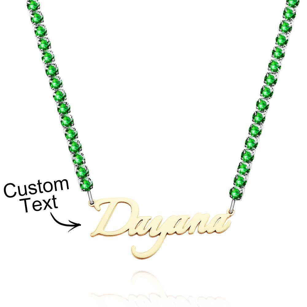 Collier Avec Nom Personnalisé, Chaîne De Tennis, Cadeau À La Mode - votrecollierprenomfr