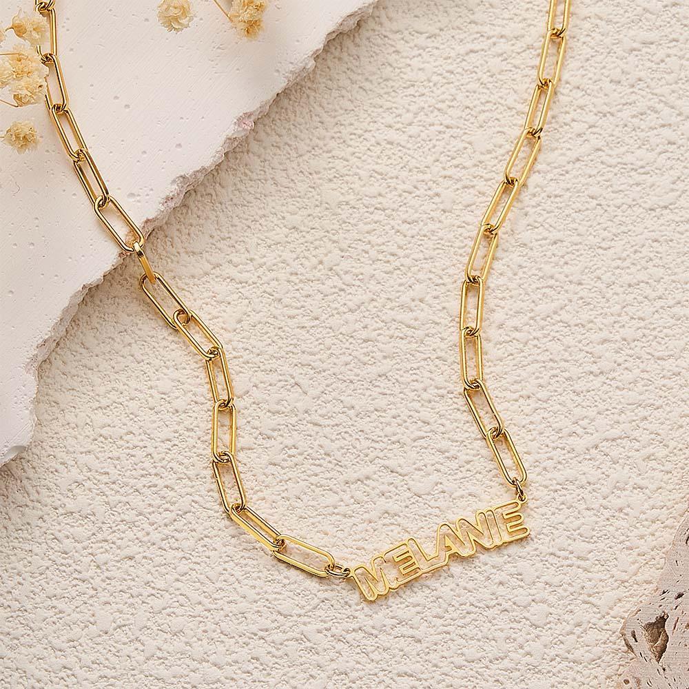 Collier Avec Nom Ajouré Personnalisé, Pendentif Élégant, Bijoux Cadeaux Pour Elle - votrecollierprenomfr