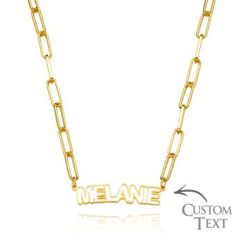 Collier Avec Nom Ajouré Personnalisé, Pendentif Élégant, Bijoux Cadeaux Pour Elle - votrecollierprenomfr