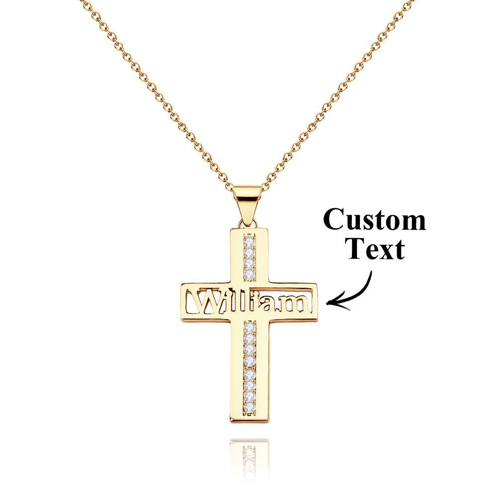 Collier De Croix De Nom Personnalisé Avec Cadeau Pendentif En Diamant Pour Elle - votrecollierprenomfr