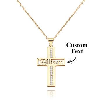 Collier De Croix De Nom Personnalisé Avec Cadeau Pendentif En Diamant Pour Elle - votrecollierprenomfr