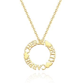 Nom Personnalisé Cercle Collier Personnalisé Collier Rond Élégant Bijoux Cadeaux - votrecollierprenomfr