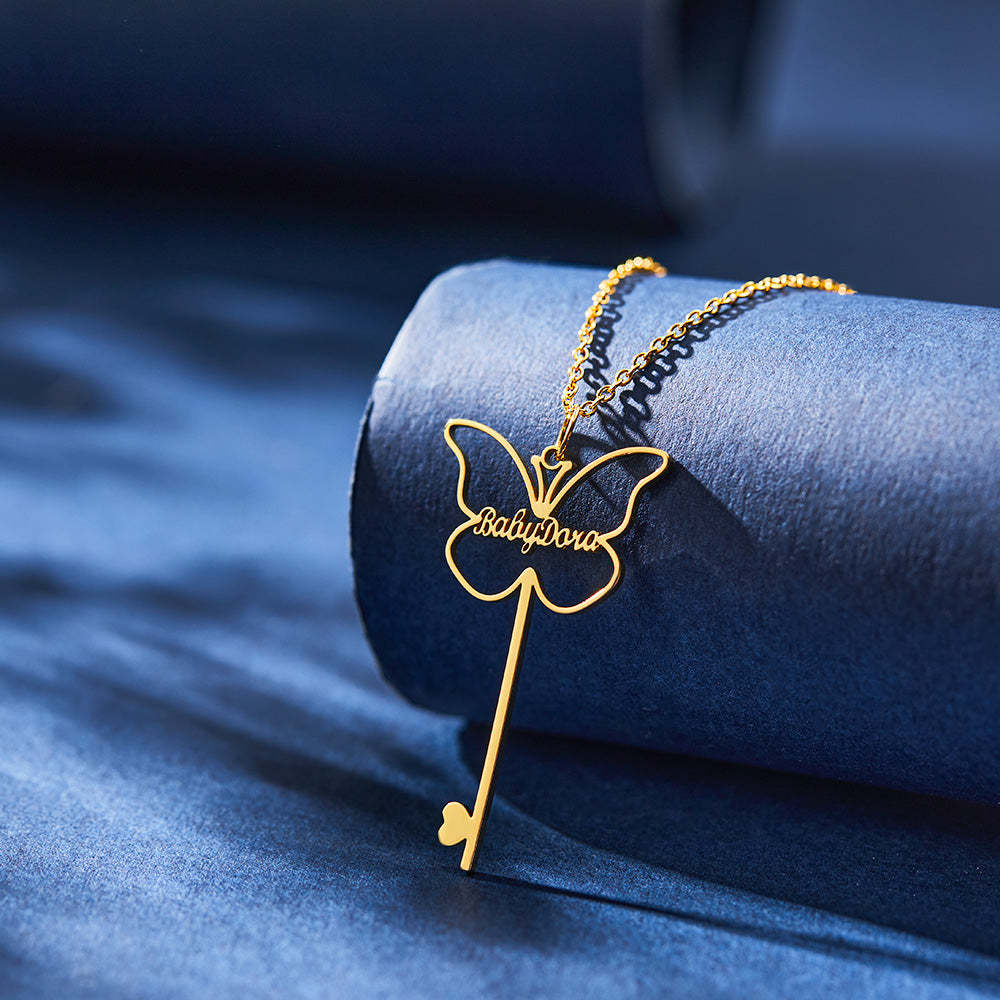 Collier Papillon Personnalisé Nom Personnalisé Collier De Charme Cadeau Pour Les Femmes - votrecollierprenomfr