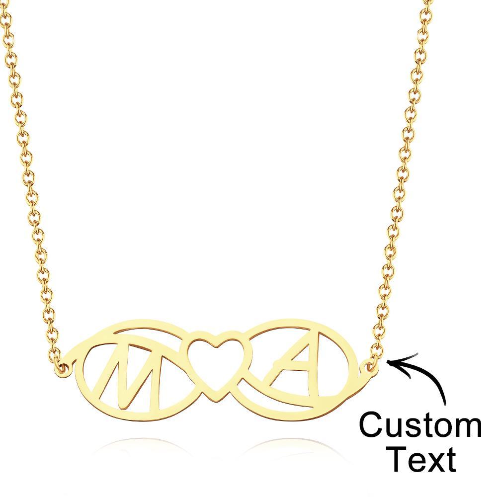 Amour Nom Collier Personnalisé Amour Coeur Infini Initiales Collier Cadeau Pour Elle - votrecollierprenomfr