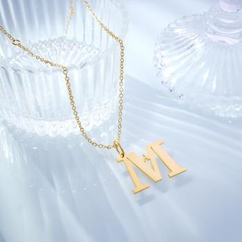 Collier Gravé Personnalisé Lettre Simple Cadeaux Uniques - votrecollierprenomfr
