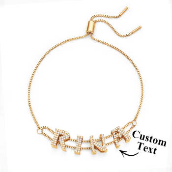Bracelet Coulissant De Nom Personnalisé, Cadeau De Bracelet De Nom Personnalisé Pour Elle - votrecollierprenomfr