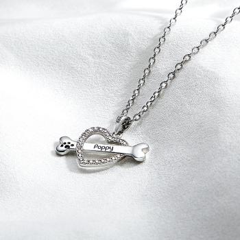 Collier En Os Personnalisé Avec Pendentif En Strass En Forme De Cœur En Forme De Texte Cadeau Pour Elle - votrecollierprenomfr