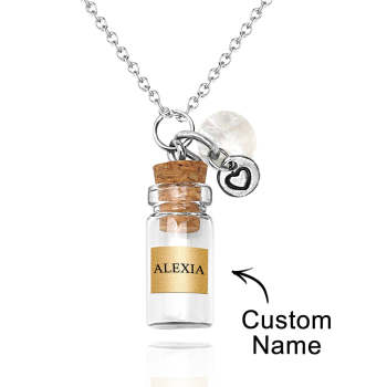 Bouteille De Rangement De Collier Gravée Sur Mesure, Cadeaux Uniques De Dernière Commémoration - votrecollierprenomfr