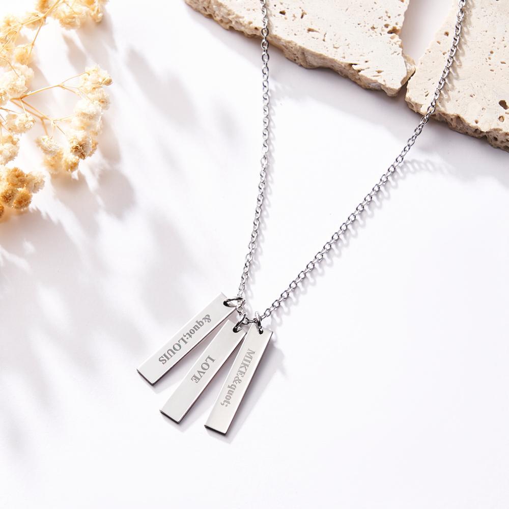 Collier Gravé Personnalisé, Petite Étiquette De Barre Personnalisée, Cadeaux Créatifs - votrecollierprenomfr