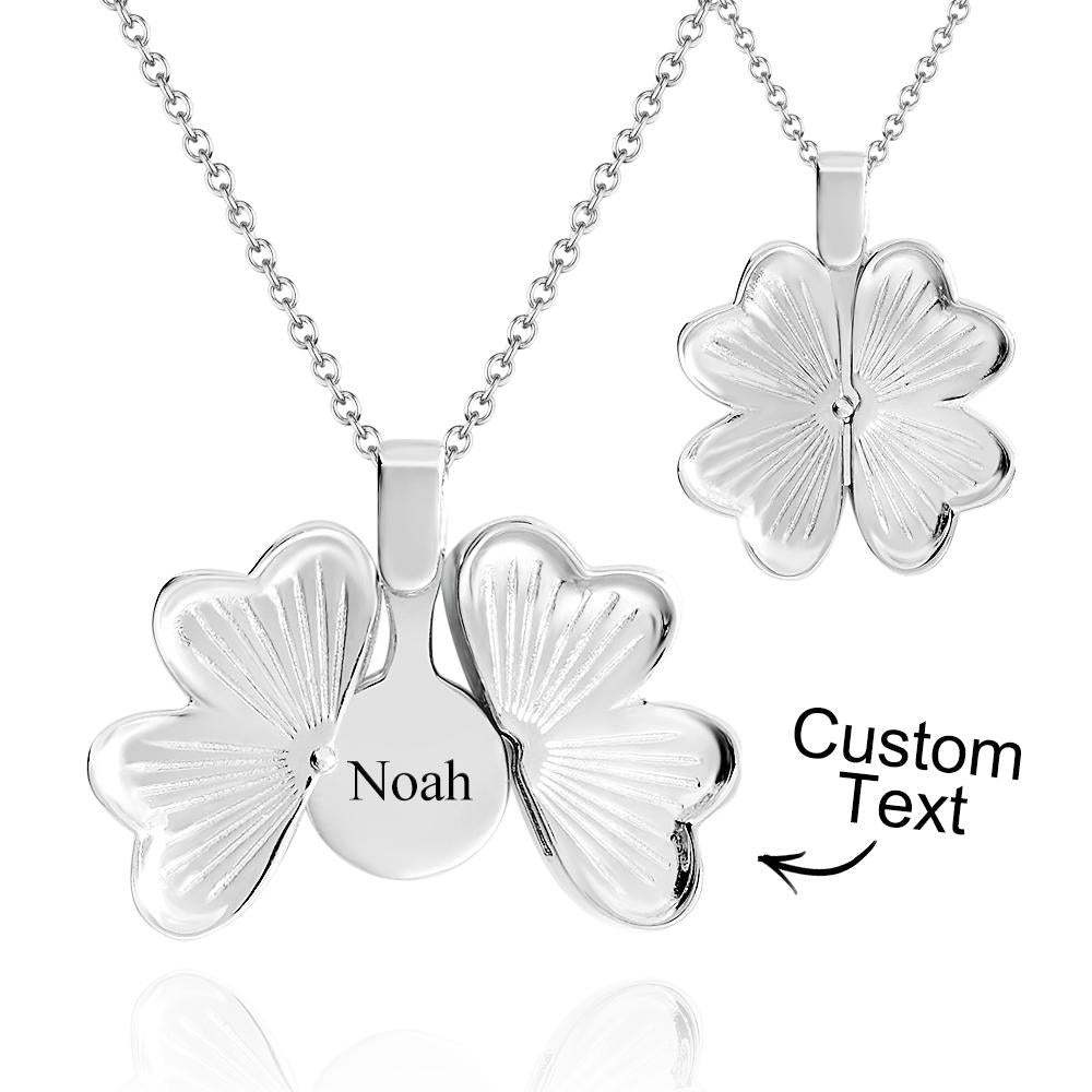 Collier Trèfle Porte-bonheur Personnalisé Avec Nom Gravé, Cadeau Pour Elle - votrecollierprenomfr