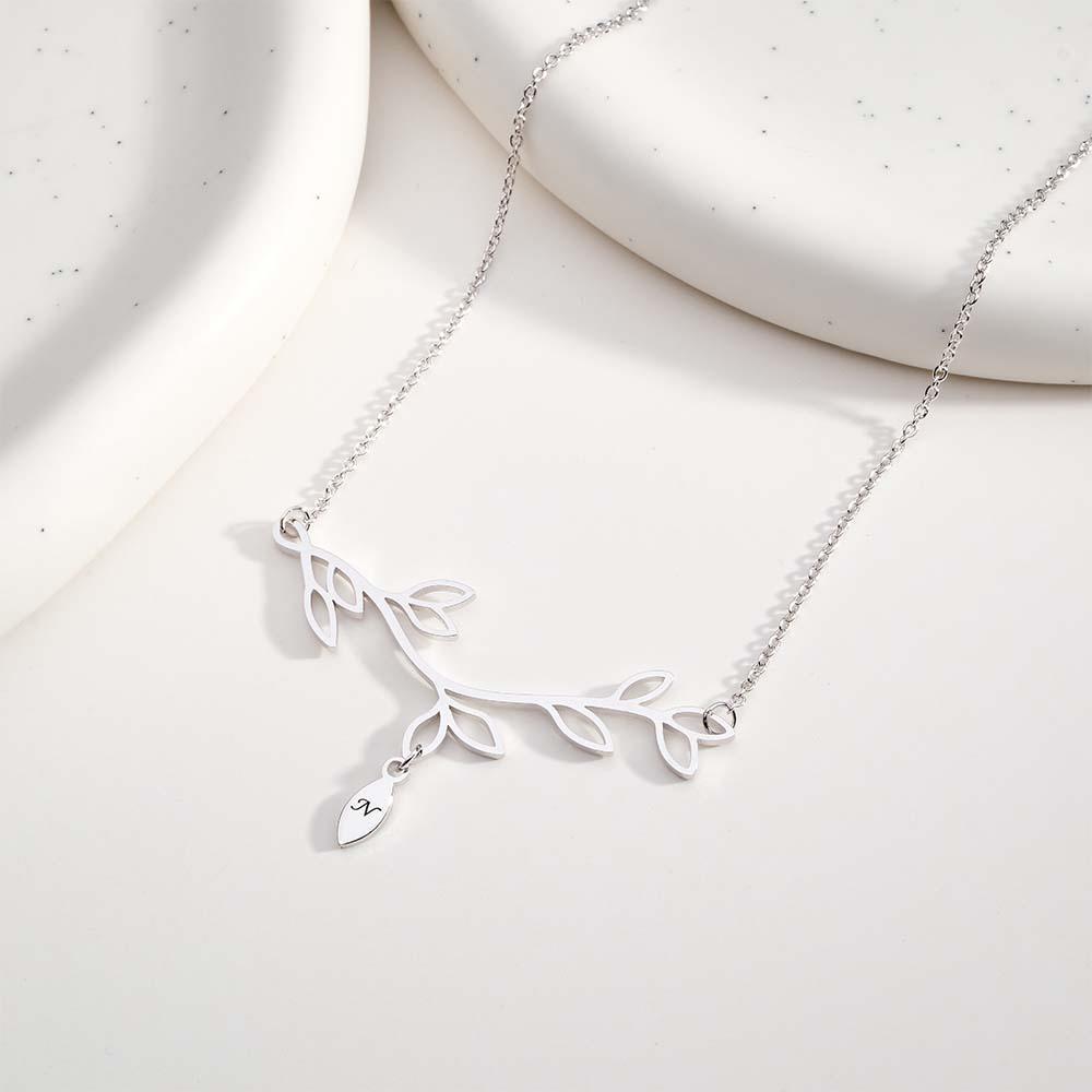 Collier Gravé Personnalisé Arbre Quantité Facultative Pendentif Cadeaux À La Mode Pour Elle - votrecollierprenomfr