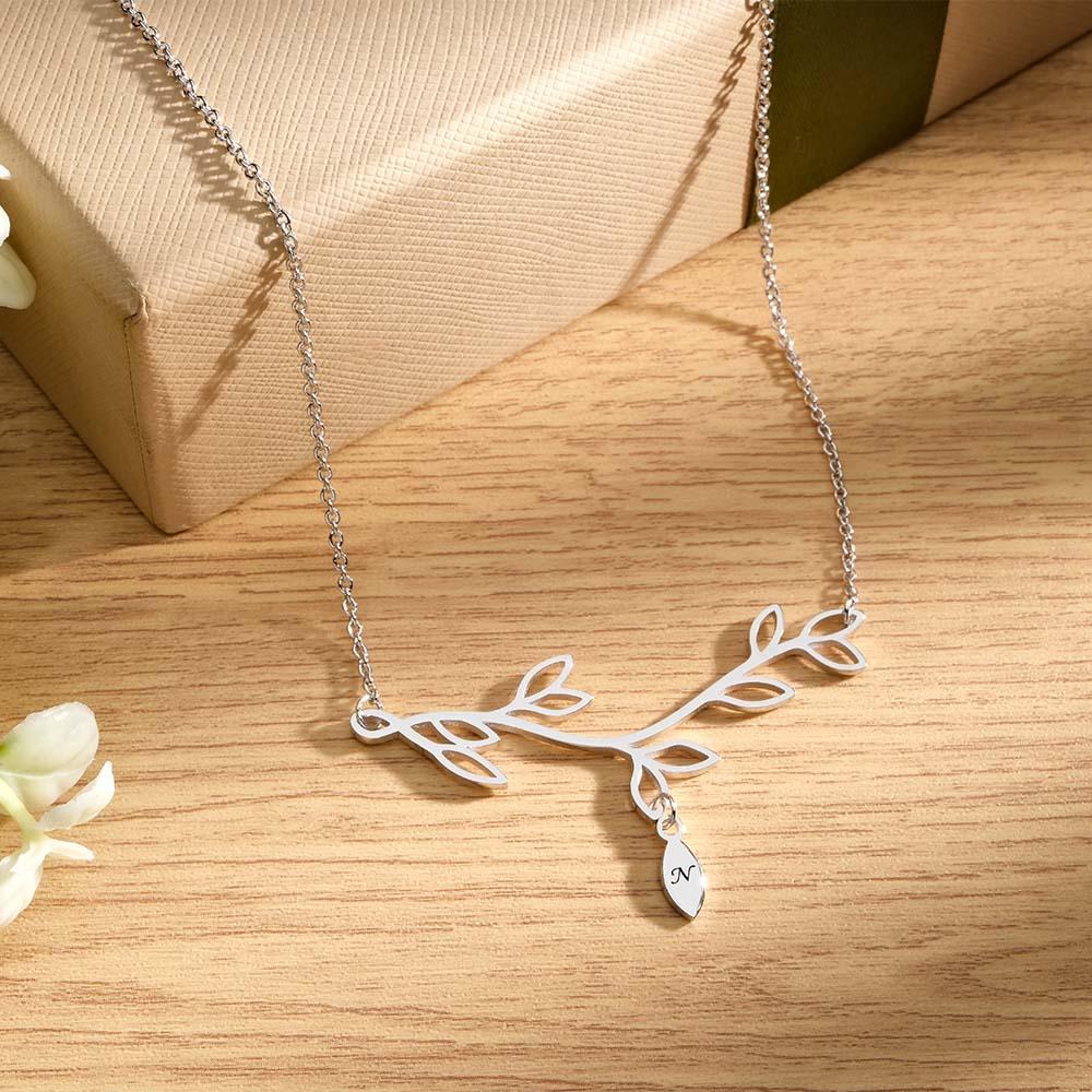 Collier Gravé Personnalisé Arbre Quantité Facultative Pendentif Cadeaux À La Mode Pour Elle - votrecollierprenomfr