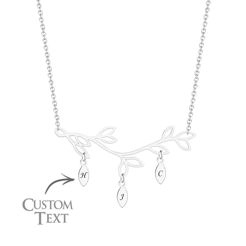 Collier Gravé Personnalisé Arbre Quantité Facultative Pendentif Cadeaux À La Mode Pour Elle - votrecollierprenomfr