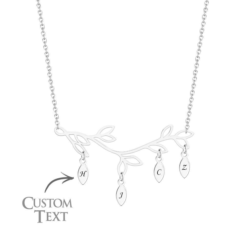 Collier Gravé Personnalisé Arbre Quantité Facultative Pendentif Cadeaux À La Mode Pour Elle - votrecollierprenomfr